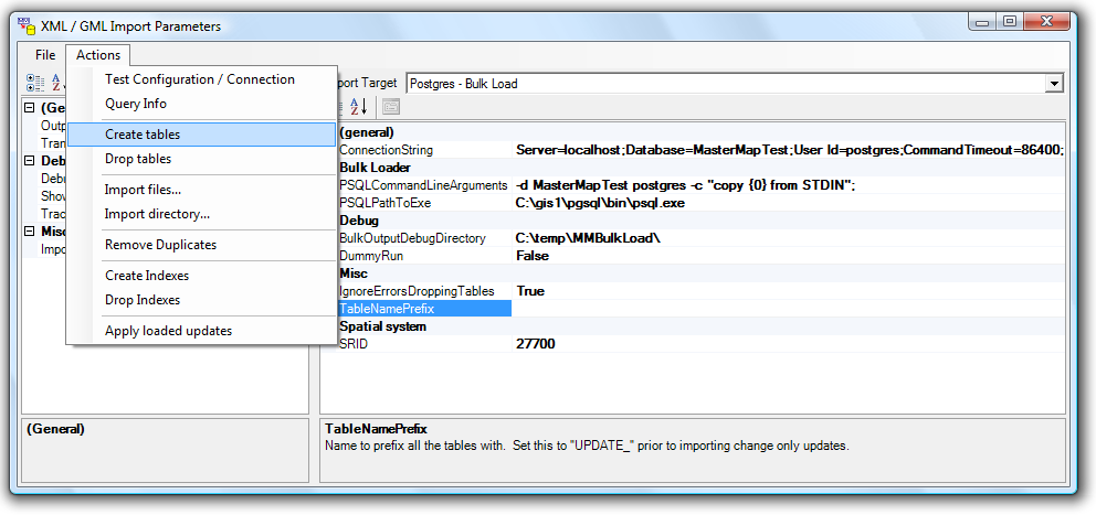 Screen shot example of the importer